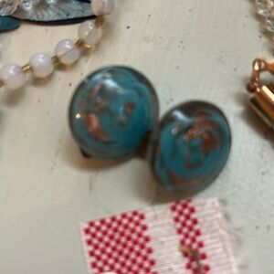 Glass Clip On Earrings